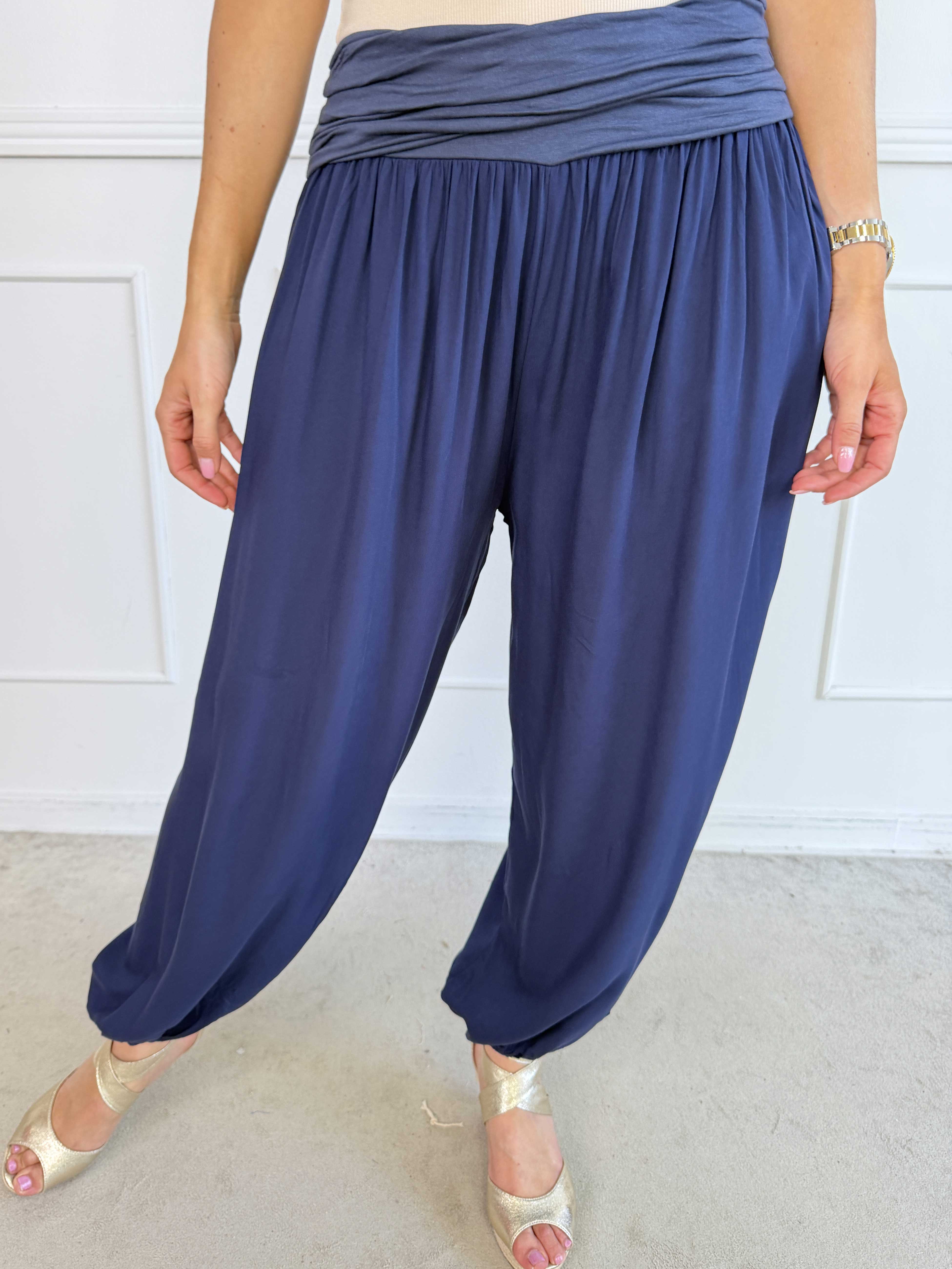 Lava – Plus size haremsbyxor i viskos med resår i midjan